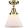 Caden Cone 8" Flush Mount - Antique Brass - Matte White Shade