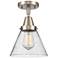 Caden Cone 8" Flush Mount - Brushed Satin Nickel - Seedy Shade
