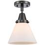 Caden Cone 8" Flush Mount - Matte Black - Matte White Shade