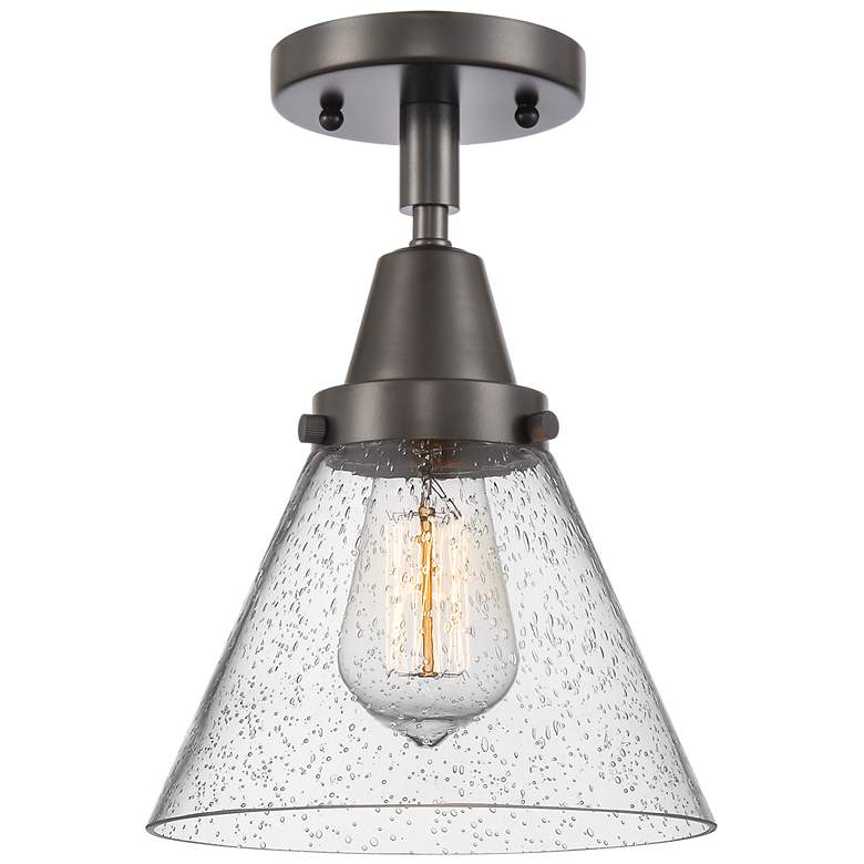 Image 1 Caden Cone 8" Flush Mount - Oil Rubbed Bronze - Seedy Shade
