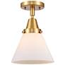 Caden Cone 8" Flush Mount - Satin Gold - Matte White Shade