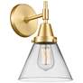 Caden Cone 8" Incandescent Sconce - Gold Finish - Clear Shade