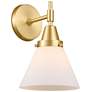 Caden Cone 8" Incandescent Sconce - Gold Finish - Matte White Shade