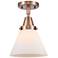 Caden Cone 8" LED Flush Mount - Antique Copper - Matte White Shade