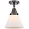 Caden Cone 8" LED Flush Mount - Oil Rubbed Bronze - Matte White Shade