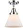 Caden Cone 8" LED Flush Mount - Polished Chrome - Matte White Shade