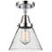 Caden Cone 8" LED Flush Mount - Polished Chrome - Seedy Shade
