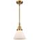 Caden Cone 8" LED Mini Pendant - Brushed Brass - Matte White Shade