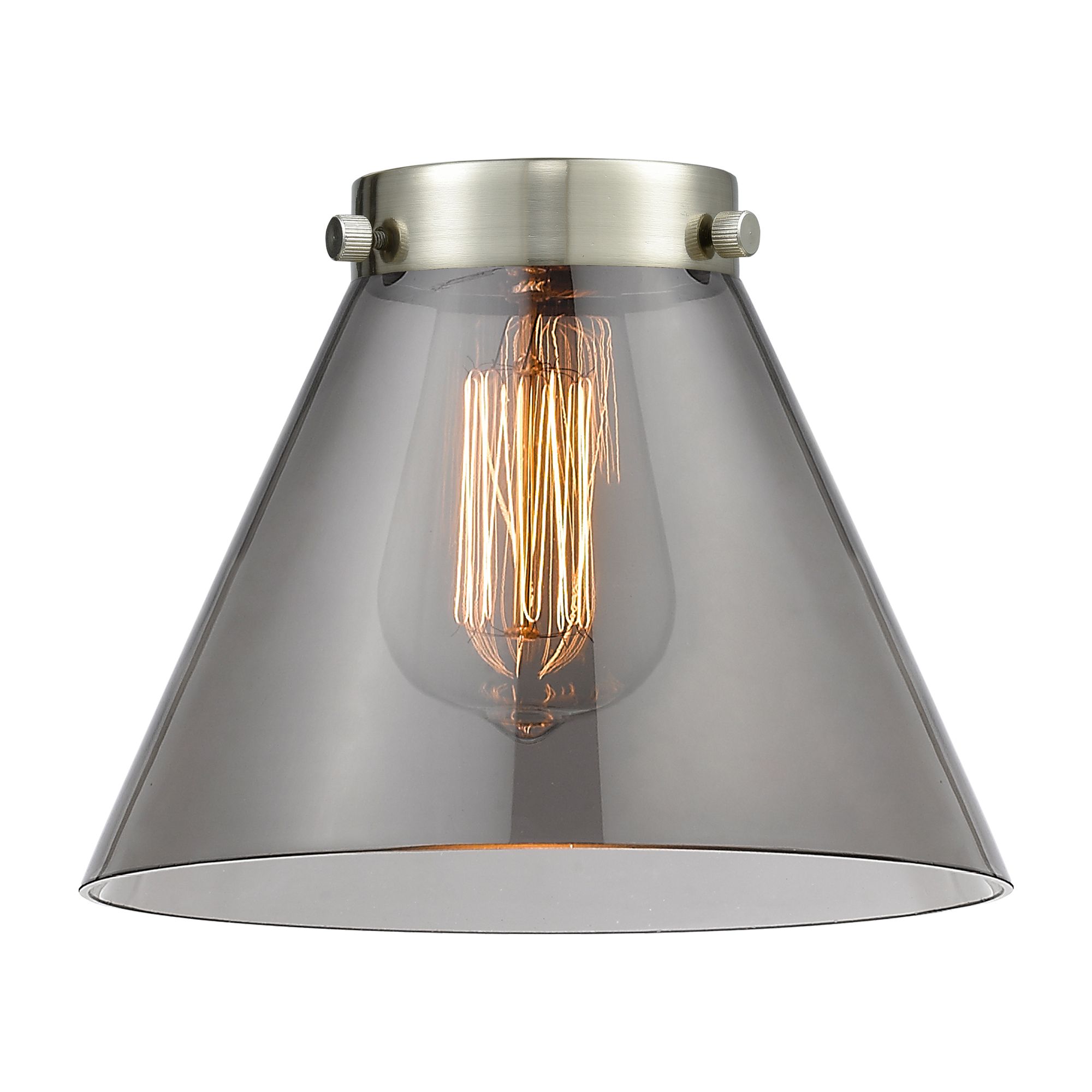 Image 3 Caden Cone 8" Wide Bronze Stem Hung Mini Pendant w/ Plated Smoke Shade more views