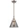 Caden Cone 8"W Brushed Nickel Stem Hung Mini Pendant w/ Smoke Shade