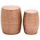 Caden Copper Punched Metal Accent Stools Set of 2
