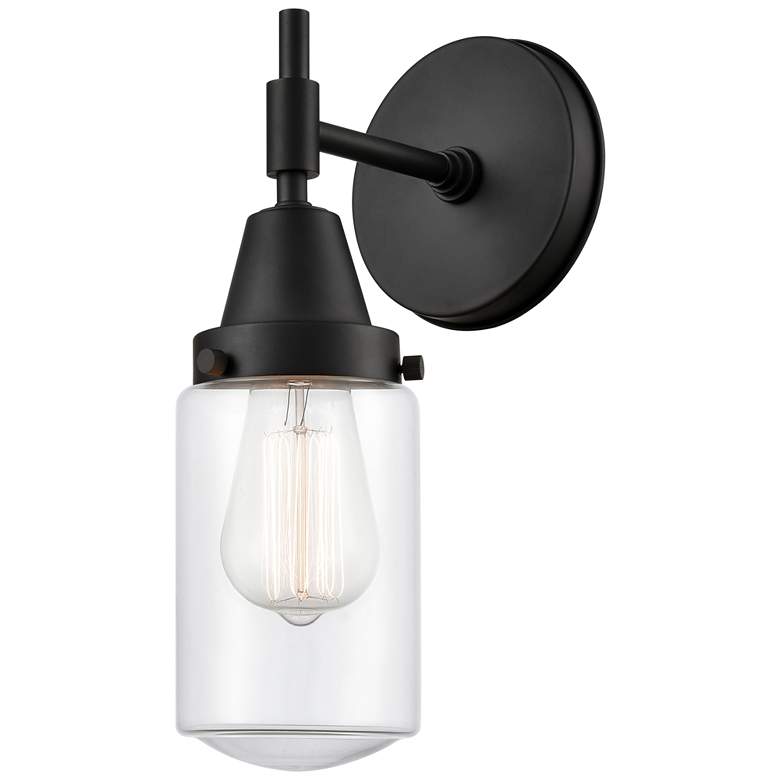 Image 1 Caden Dover 11.75" High Matte Black Sconce w/ Clear Shade