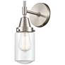 Caden Dover 11.75" High Satin Nickel Sconce w/ Clear Shade