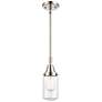 Caden Dover 4.5" Wide Polished Nickel Stem Hung Mini Pendant w/ Clear 