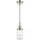 Caden Dover 4.5" Wide Polished Nickel Stem Hung Mini Pendant w/ Clear 
