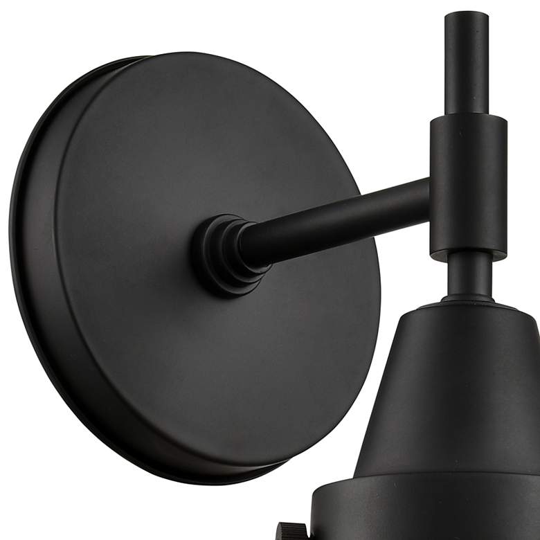 Image 2 Caden Fulton 10.5" High Matte Black Sconce w/ Matte White Shade more views