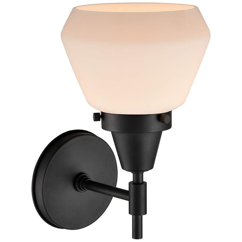 Image 3 Caden Fulton 10.5" High Matte Black Sconce w/ Matte White Shade more views