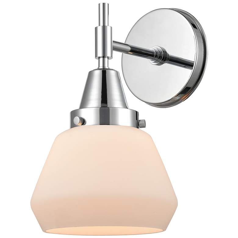 Image 1 Caden Fulton 10.5" High Polished Chrome Sconce w/ Matte White Shade