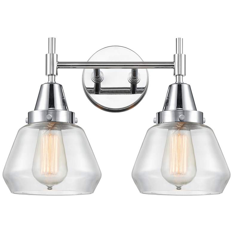 Image 1 Caden Fulton 15.75"W 2 Light Polished Chrome Bath Light w/ Clear Shade