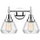 Caden Fulton 15.75"W 2 Light Polished Chrome Bath Light w/ Clear Shade