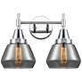 Caden Fulton 15.75"W 2 Light Polished Chrome Bath Light w/ Smoke Shade