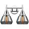 Caden Fulton 15.75"W 2 Light Polished Chrome Bath Light w/ Smoke Shade