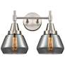 Caden Fulton 15.75"W 2 Light Satin Nickel Bath Light w/ Smoke Shade