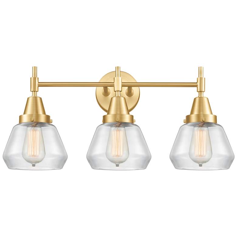 Image 1 Caden Fulton 24.75" Wide 3 Light Gold Bath Vanity Light w/ Clear Shade
