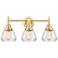 Caden Fulton 24.75" Wide 3 Light Gold Bath Vanity Light w/ Clear Shade