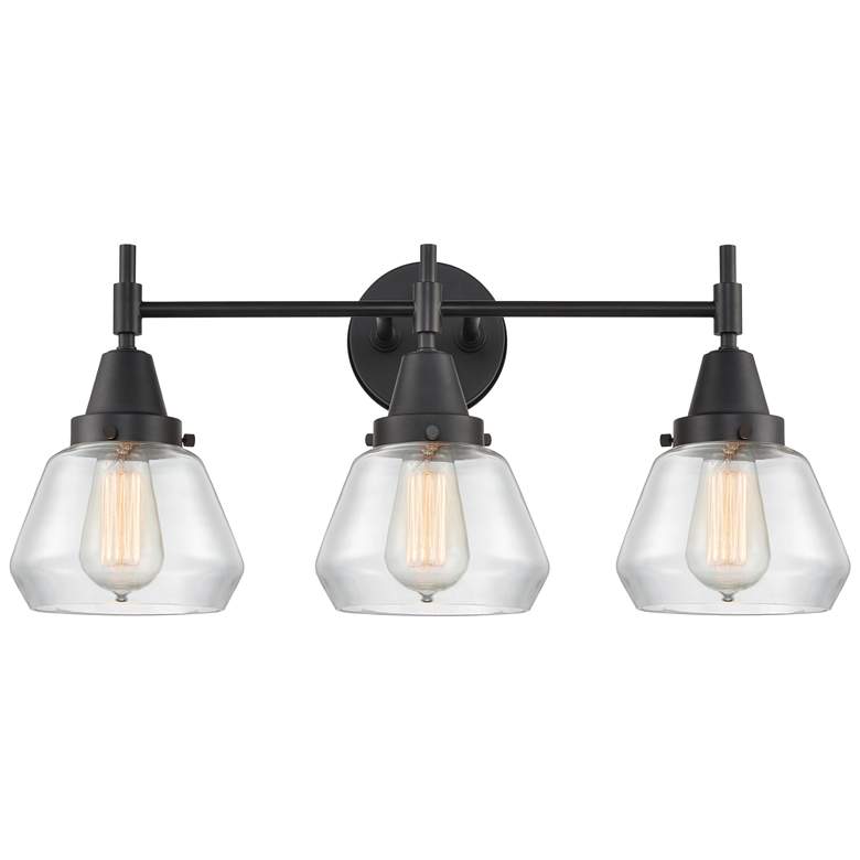 Image 1 Caden Fulton 24.75"W 3 Light Matte Black Bath Vanity Light w/ Clear Sh