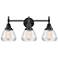 Caden Fulton 24.75"W 3 Light Matte Black Bath Vanity Light w/ Clear Sh