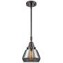 Caden Fulton 7" Wide Bronze Stem Hung Mini Pendant w/ Plated Smoke Sha
