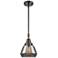 Caden Fulton 7" Wide Bronze Stem Hung Mini Pendant w/ Plated Smoke Sha