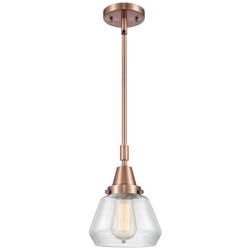 Caden Fulton 7" Wide Copper Stem Hung Mini Pendant w/ Clear Shade