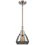 Caden Fulton 7"W Brushed Nickel Stem Hung Mini Pendant w/ Smoke Shade