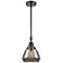 Caden Fulton 7"W Matte Black Stem Hung Mini Pendant w/ Plated Smoke Sh