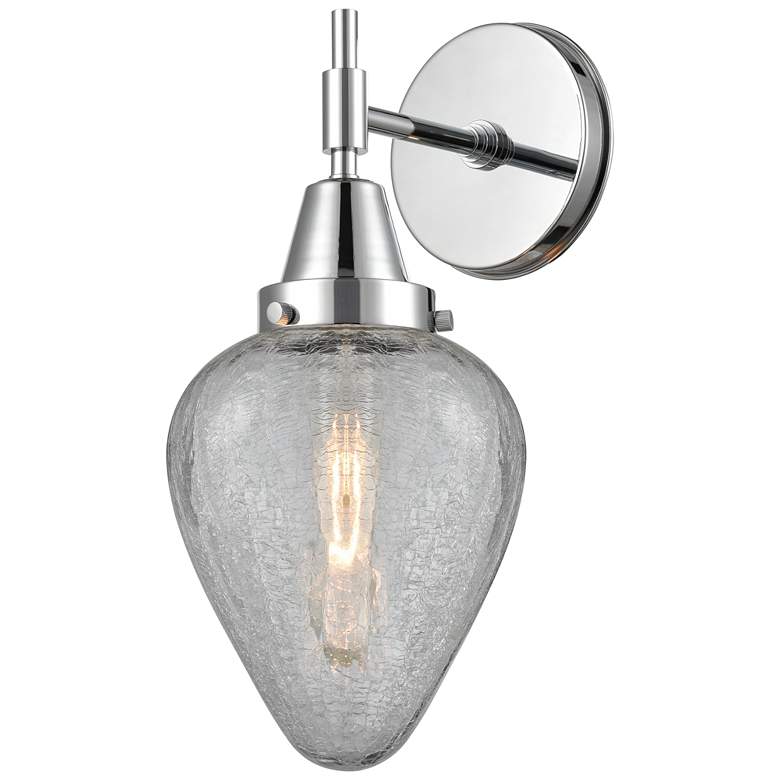 Image 1 Caden Geneseo 14" High Polished Chrome Sconce w/ Clear Crackled Shade