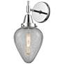 Caden Geneseo 14" High Polished Chrome Sconce w/ Clear Crackled Shade