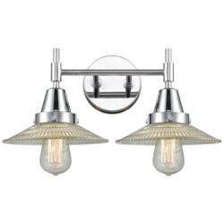 Caden Halophane 18"W 2 Light Polished Chrome Bath Light w/ Halophane S