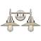 Caden Halophane 18"W 2 Light Satin Nickel Bath Light w/ Halophane Shad