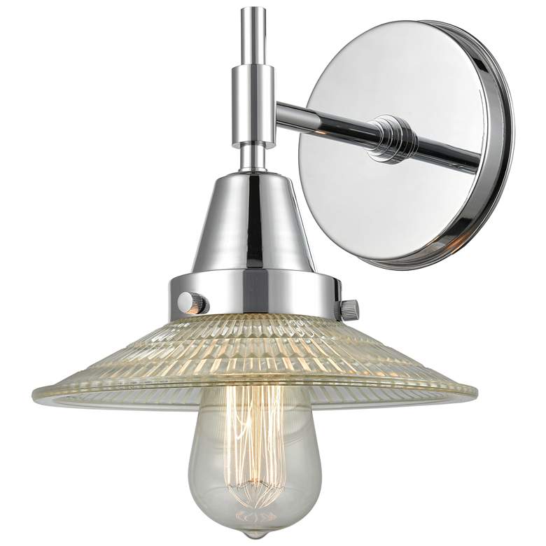 Image 1 Caden Halophane 7.25" High Polished Chrome Sconce w/ Clear Halophane S