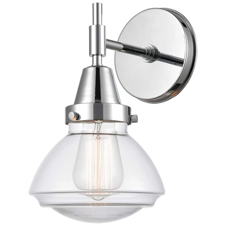 Image 1 Caden Olean 10.25" High Polished Chrome Sconce w/ Clear Shade