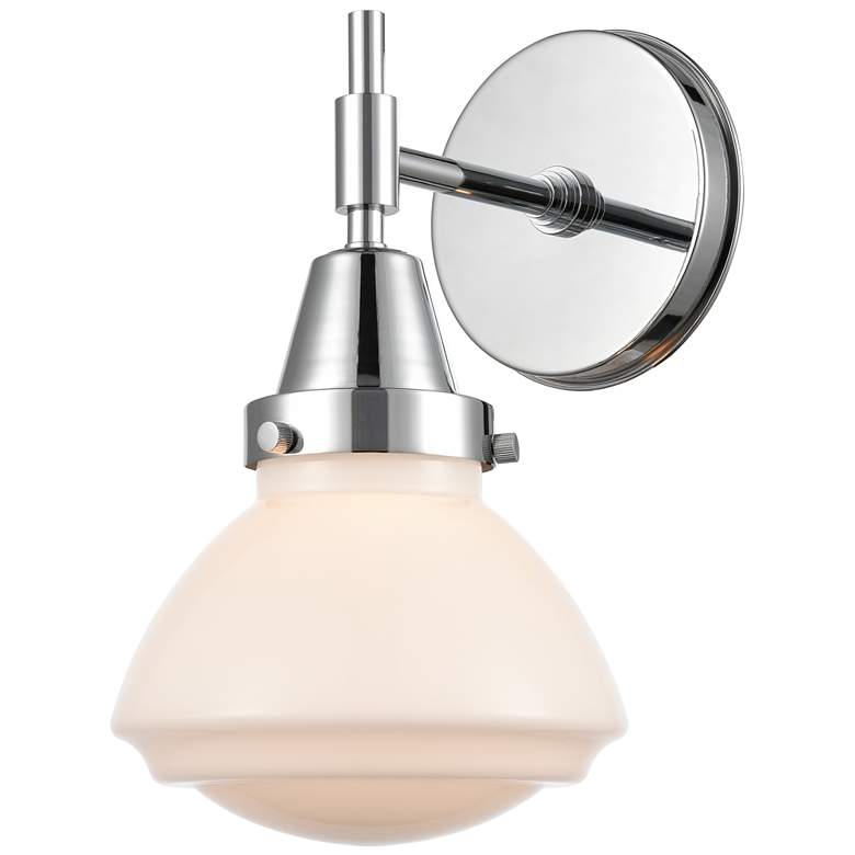 Image 1 Caden Olean 10.25" High Polished Chrome Sconce w/ Matte White Shade