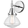 Caden Olean 10.25" High Polished Chrome Sconce w/ Seedy Shade