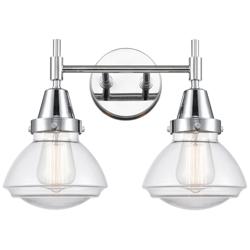 Caden Olean 15.75"W 2 Light Polished Chrome Bath Light w/ Clear Shade