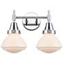 Caden Olean 15.75"W 2 Light Polished Chrome Bath Light w/ White Shade