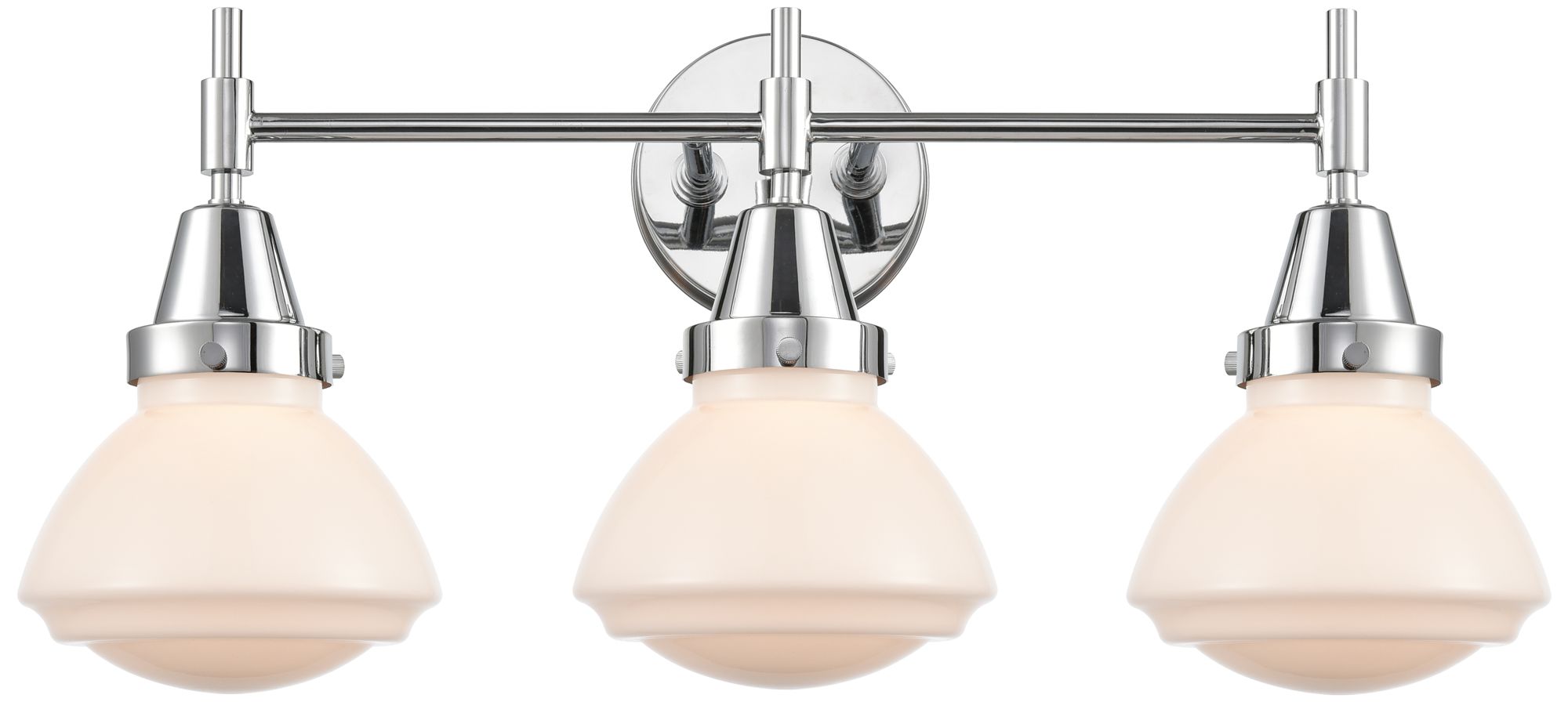 Caden Olean 24.75"W 3 Light Polished Chrome Bath Light w/ White Shade