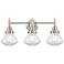 Caden Olean 24.75"W 3 Light Satin Nickel Bath Vanity Light w/ Clear Sh