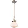 Caden Olean 6.75"W Brushed Nickel Stem Hung Mini Pendant w/ White Shad