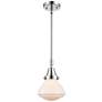 Caden Olean 6.75"W Polished Chrome Stem Hung Mini Pendant w/ White Sha